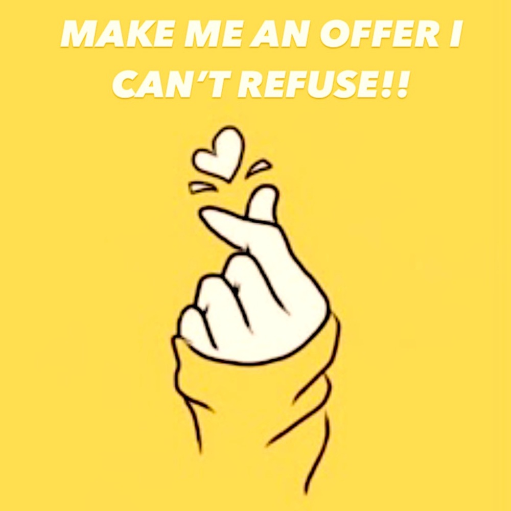 Offers welcome!!! 👏🏼👏🏼